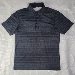 Lululemon Short Sleeve Black Grey Performance Polo Golf Shirt Medium (No Tag)